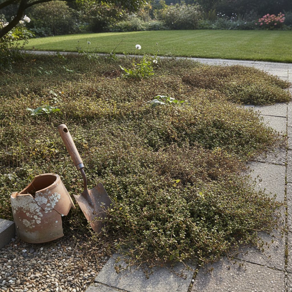 Kruiptijm nadelen: waarom deze hippe grasvervanger niet voor elke tuin geschikt is